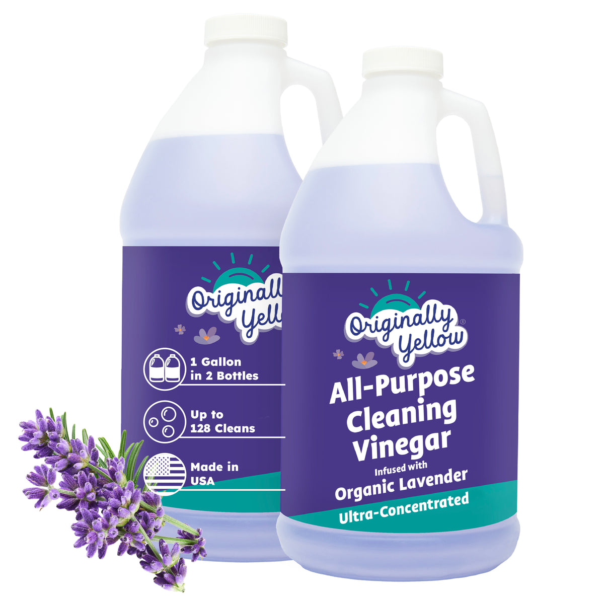 All-Purpose Lavender Vinegar Cleaner Jug x2 – Originally Yellow USA