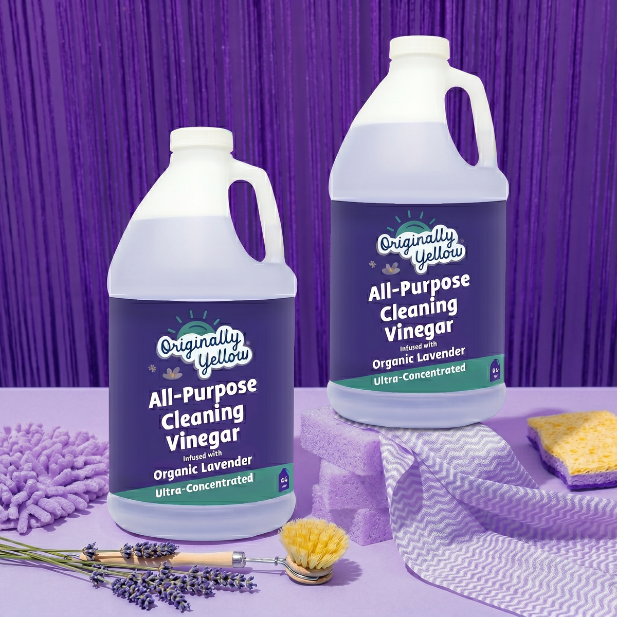 All-Purpose Lavender Vinegar Cleaner Jug x2 – Originally Yellow USA