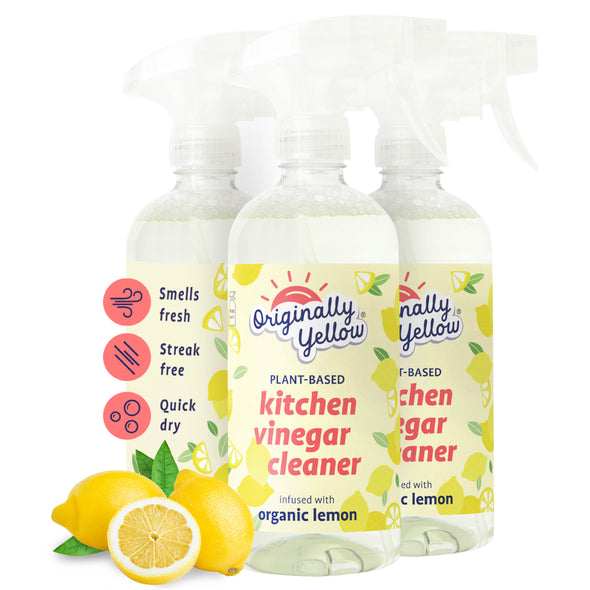 Kitchen Natural Vinegar Cleaner Infused with Organic Lemon x3